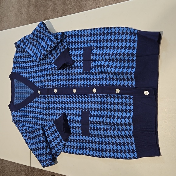 MEENEW v neck sweater dress, blue, size XL, new without tag - Picture 4 of 7